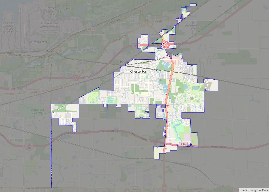 Map of Chesterton town