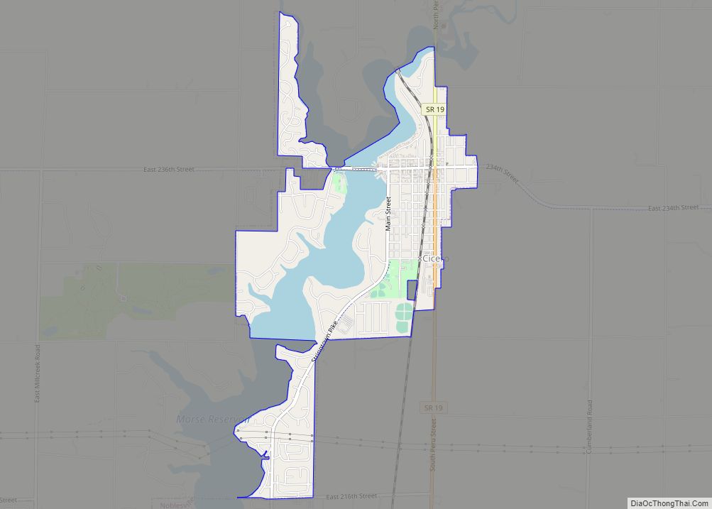 Map of Cicero town, Indiana