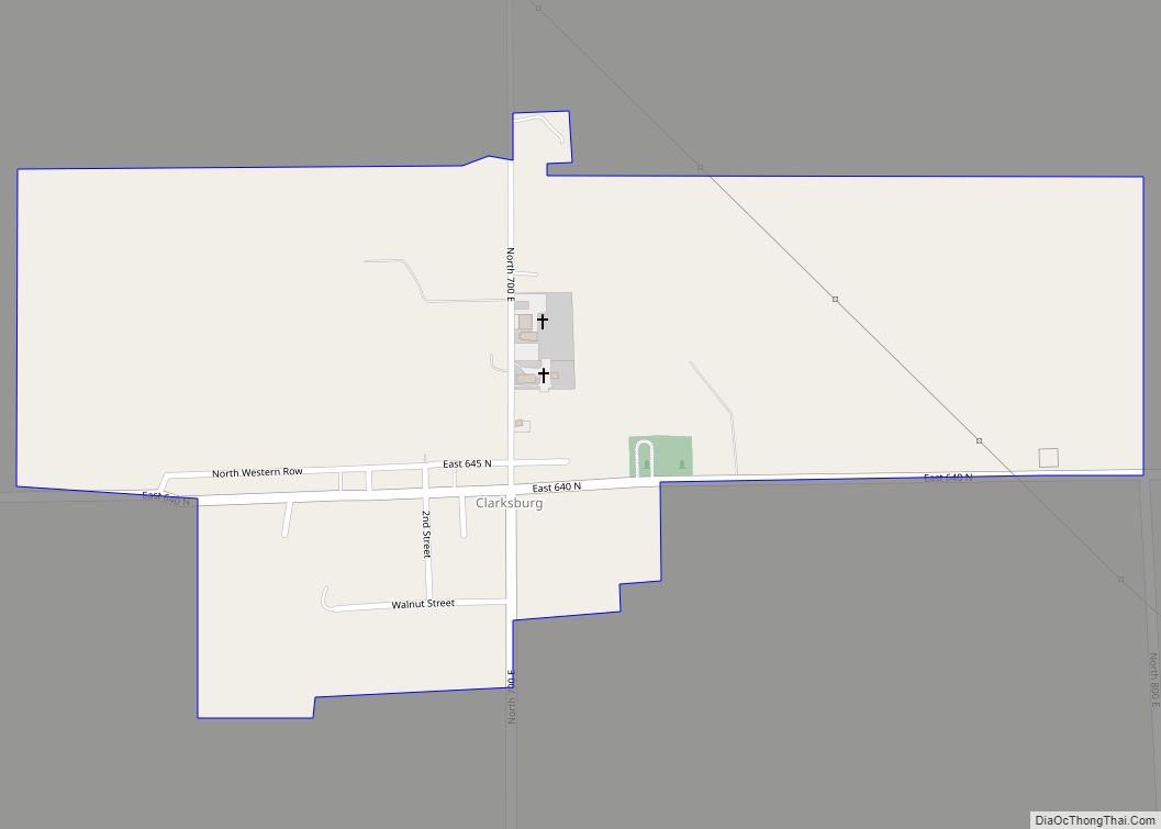 Map of Clarksburg CDP, Indiana