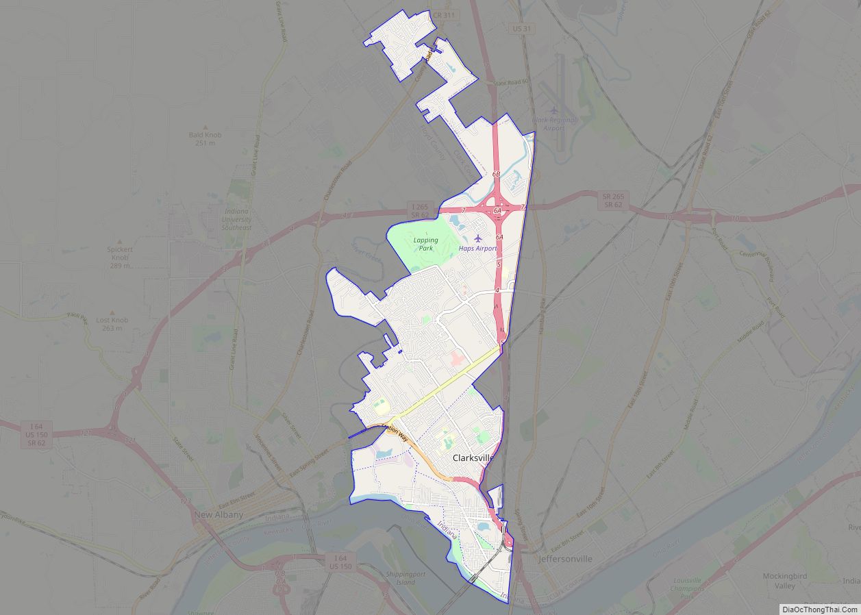 Map of Clarksville town, Indiana