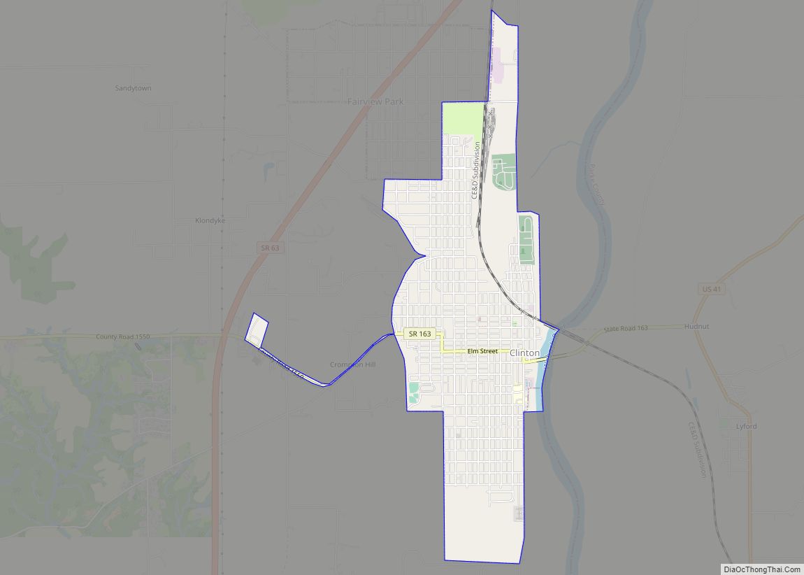 Map of Clinton city, Indiana