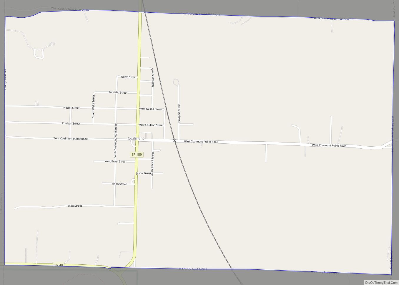 Map of Coalmont CDP, Indiana