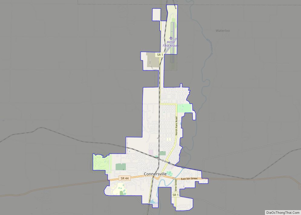 Map of Connersville city