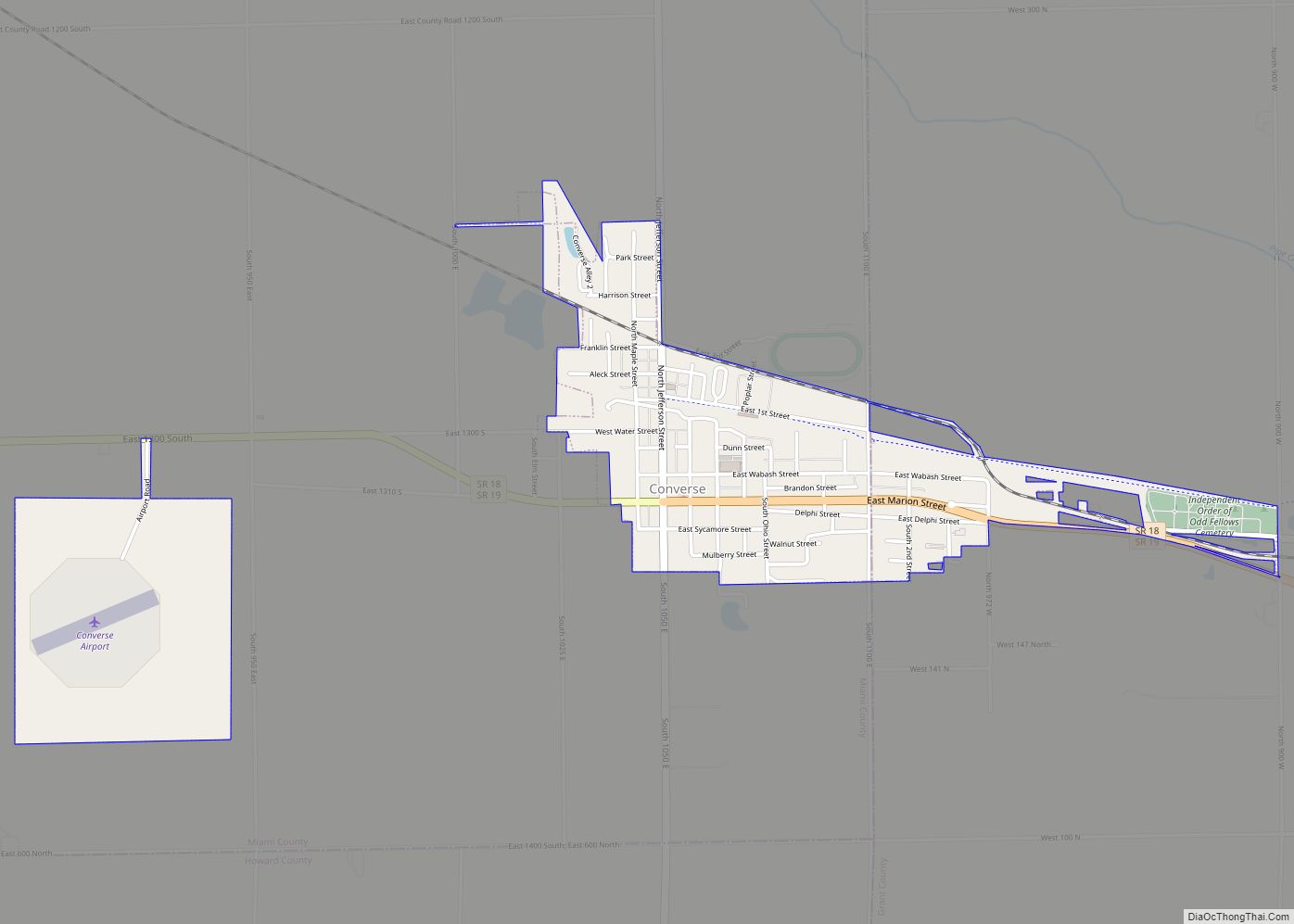 Map of Converse town, Indiana