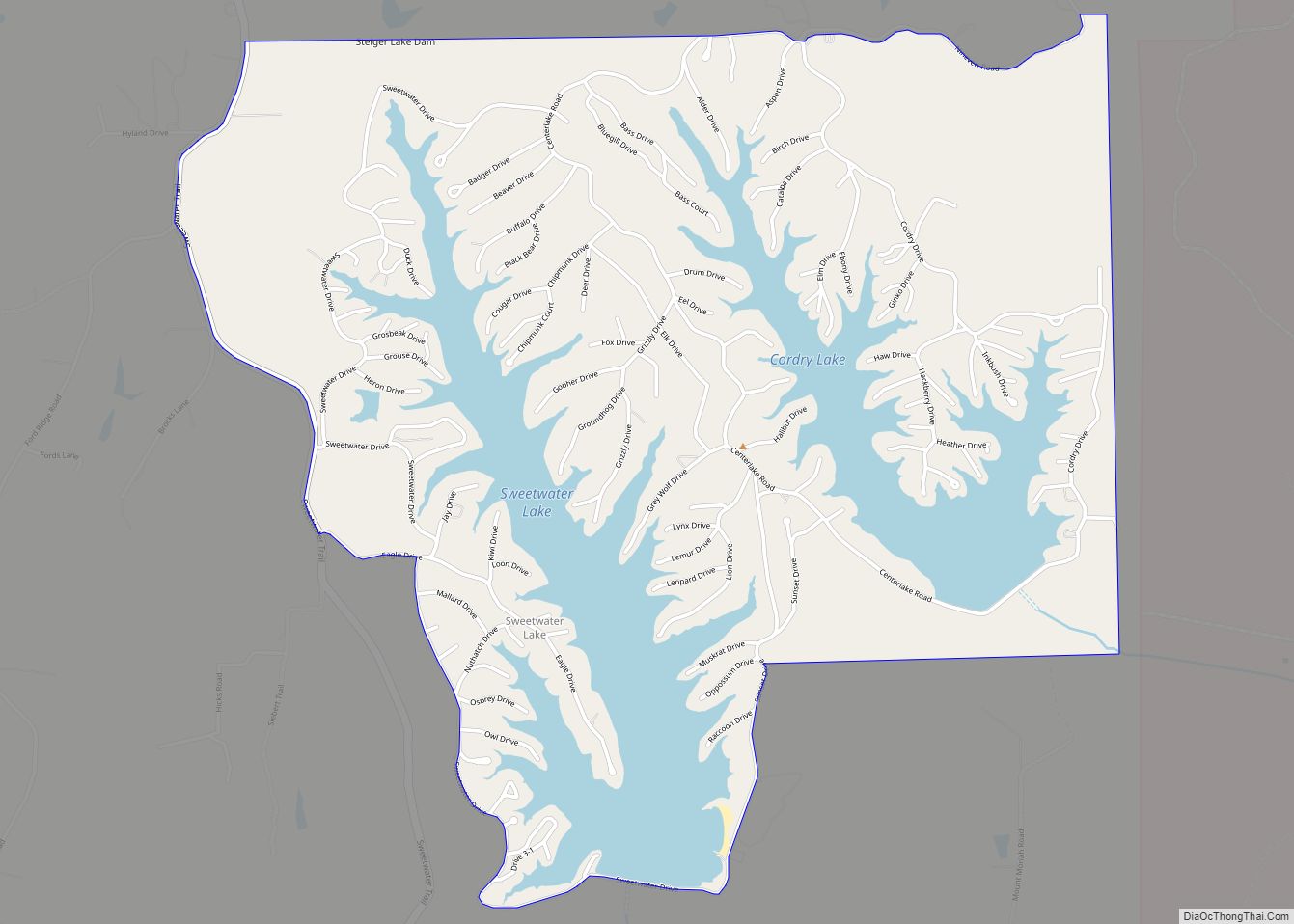 map-of-cordry-sweetwater-lakes-cdp