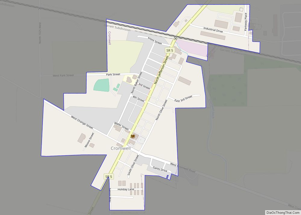 Map of Cromwell town, Indiana