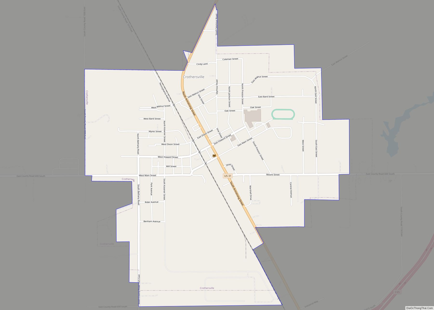 Map of Crothersville town