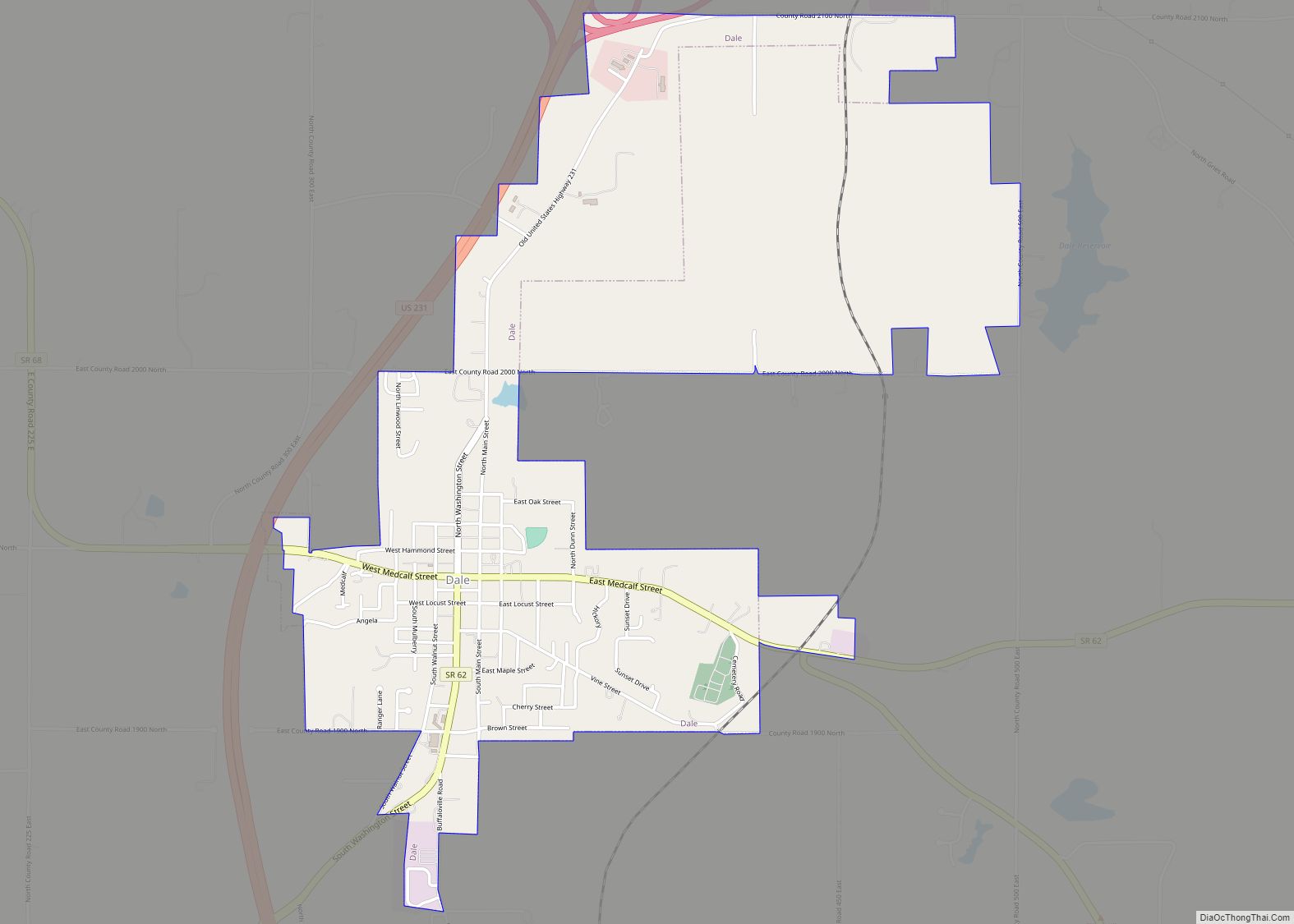 Map of Dale town, Indiana