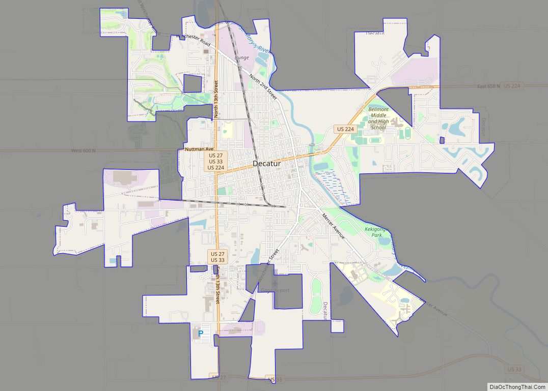 Map of Decatur city, Indiana