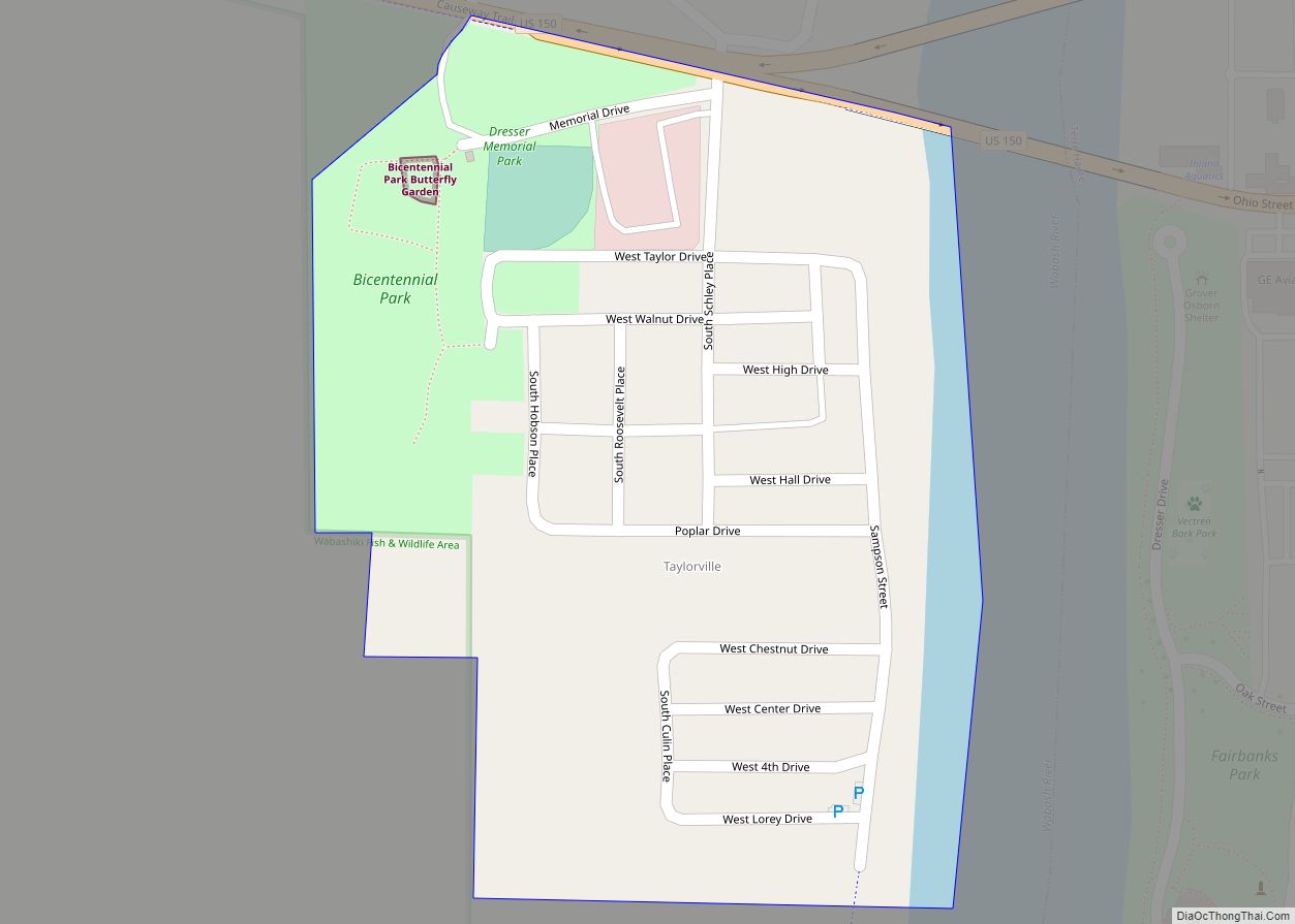 Map of Dresser CDP, Indiana