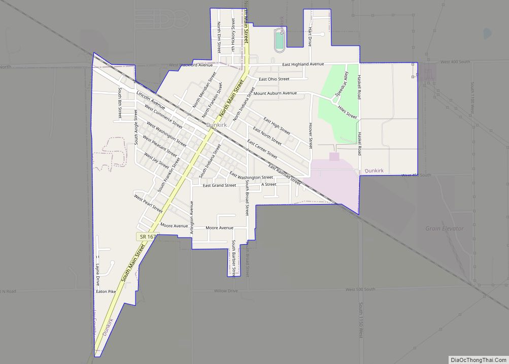 Map of Dunkirk city, Indiana