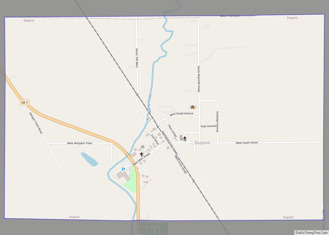 Map of Dupont town, Indiana