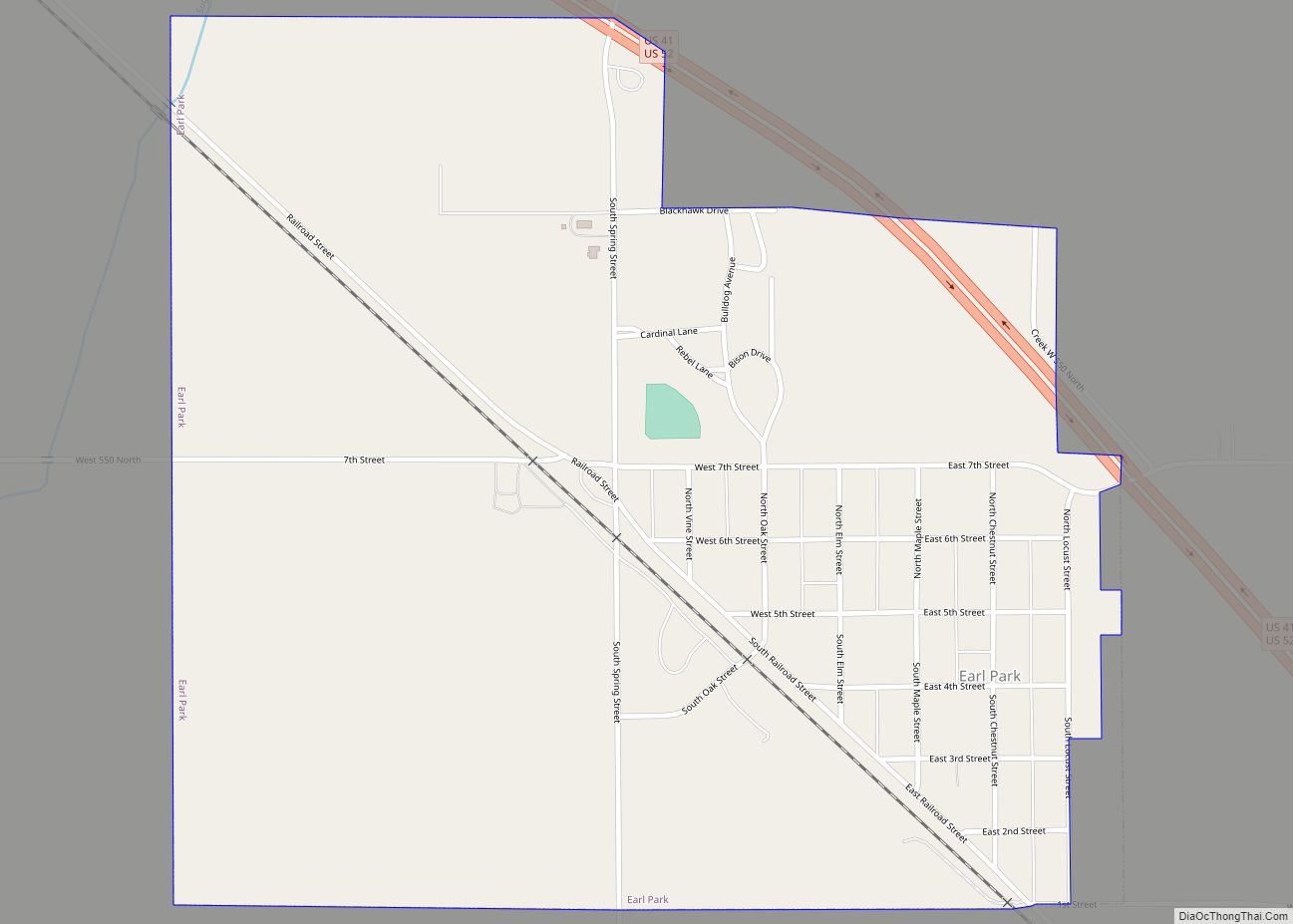 Map of Earl Park town