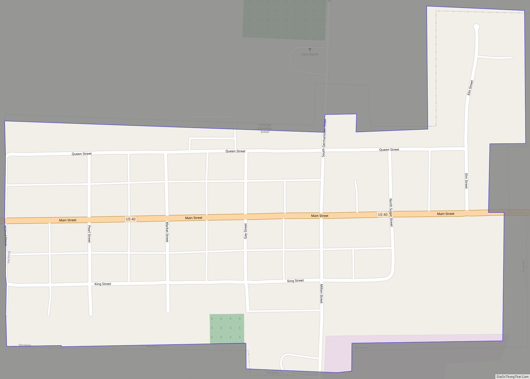 Map of East Germantown town