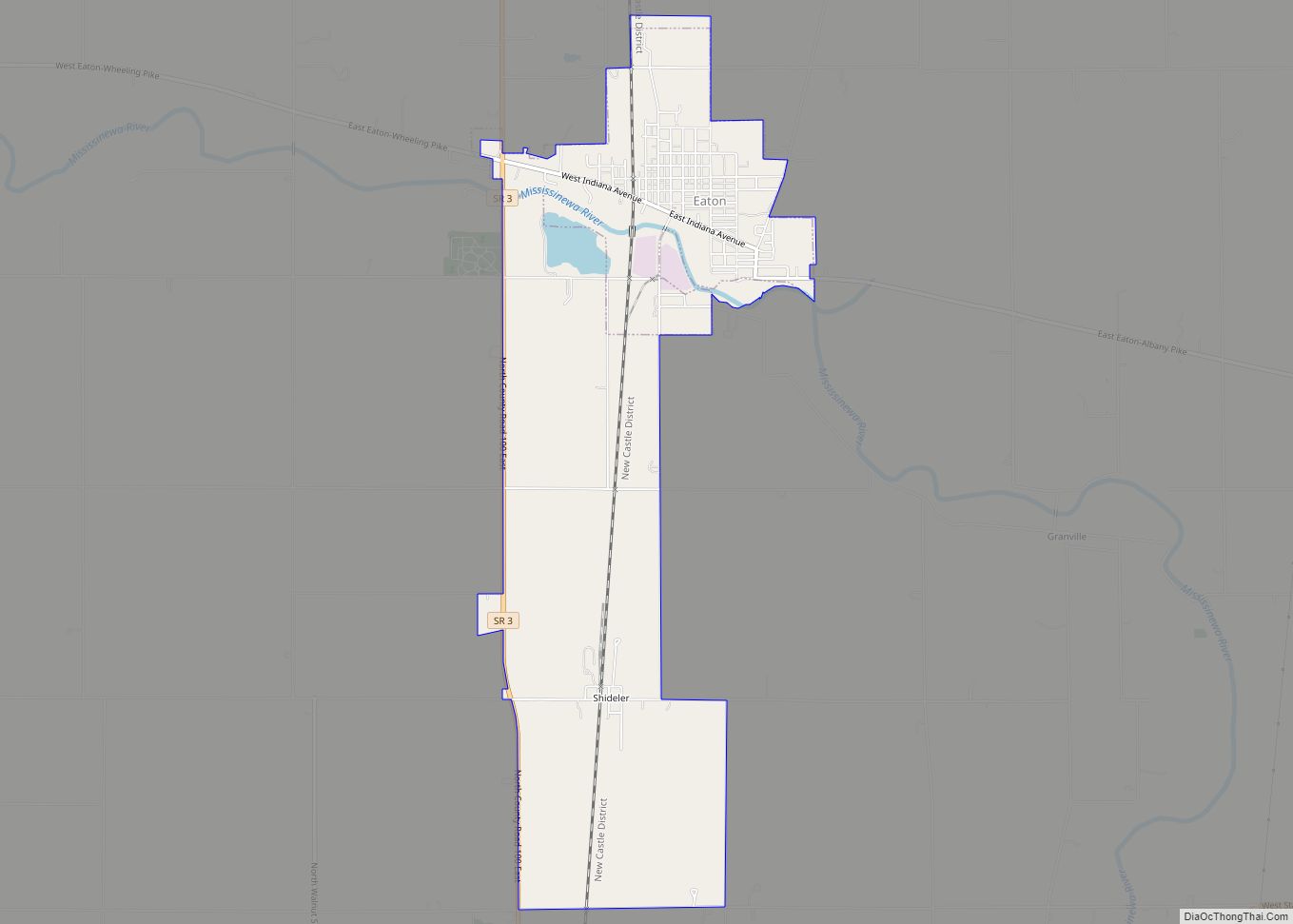 Map of Eaton town, Indiana