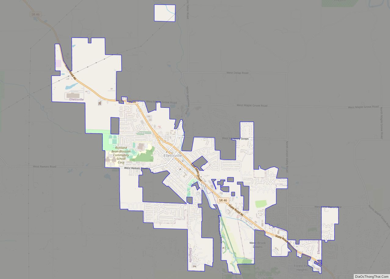 Map of Ellettsville town