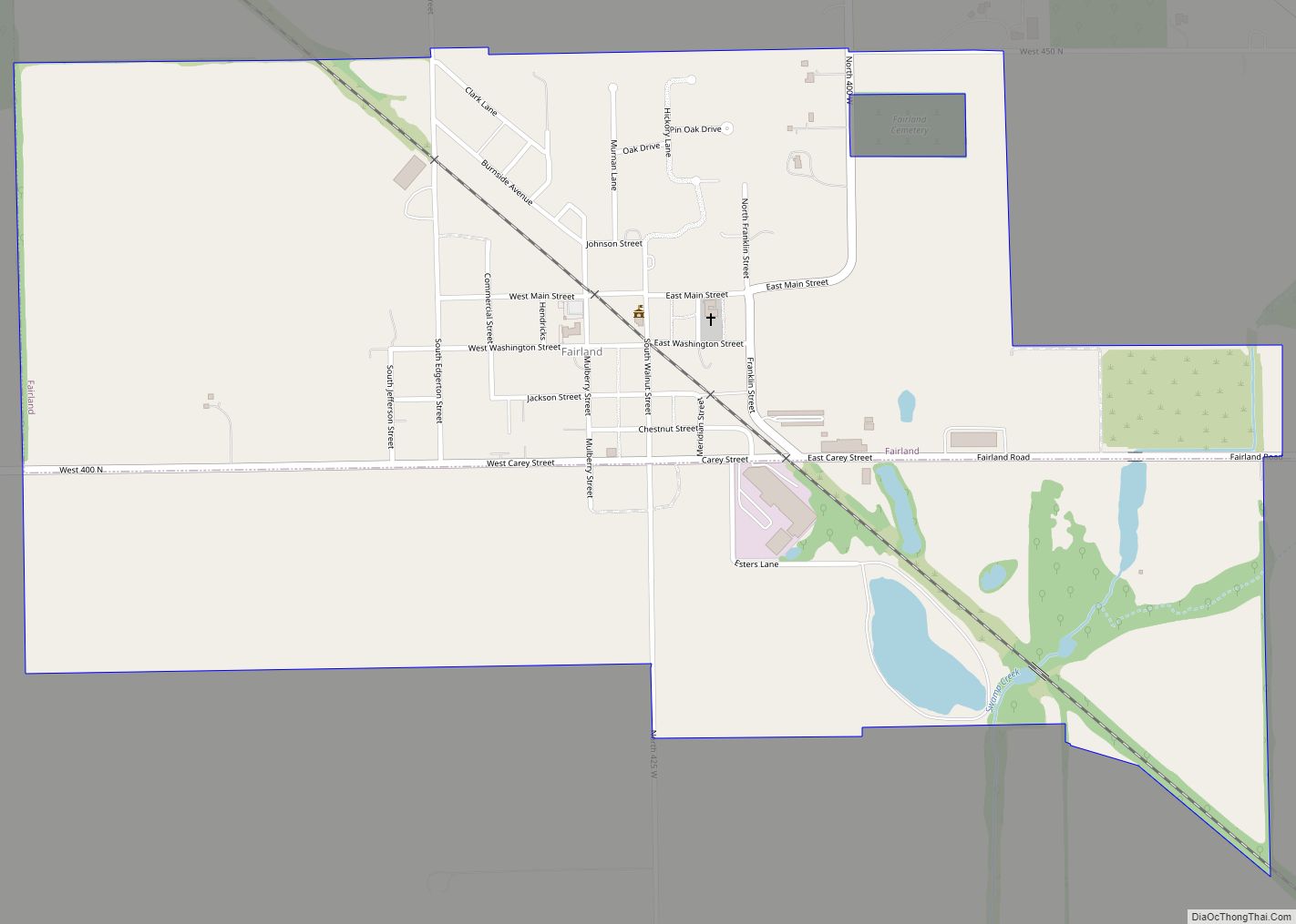 Map of Fairland town, Indiana