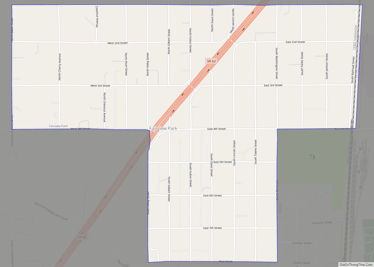 Map of Fairview Park town, Indiana