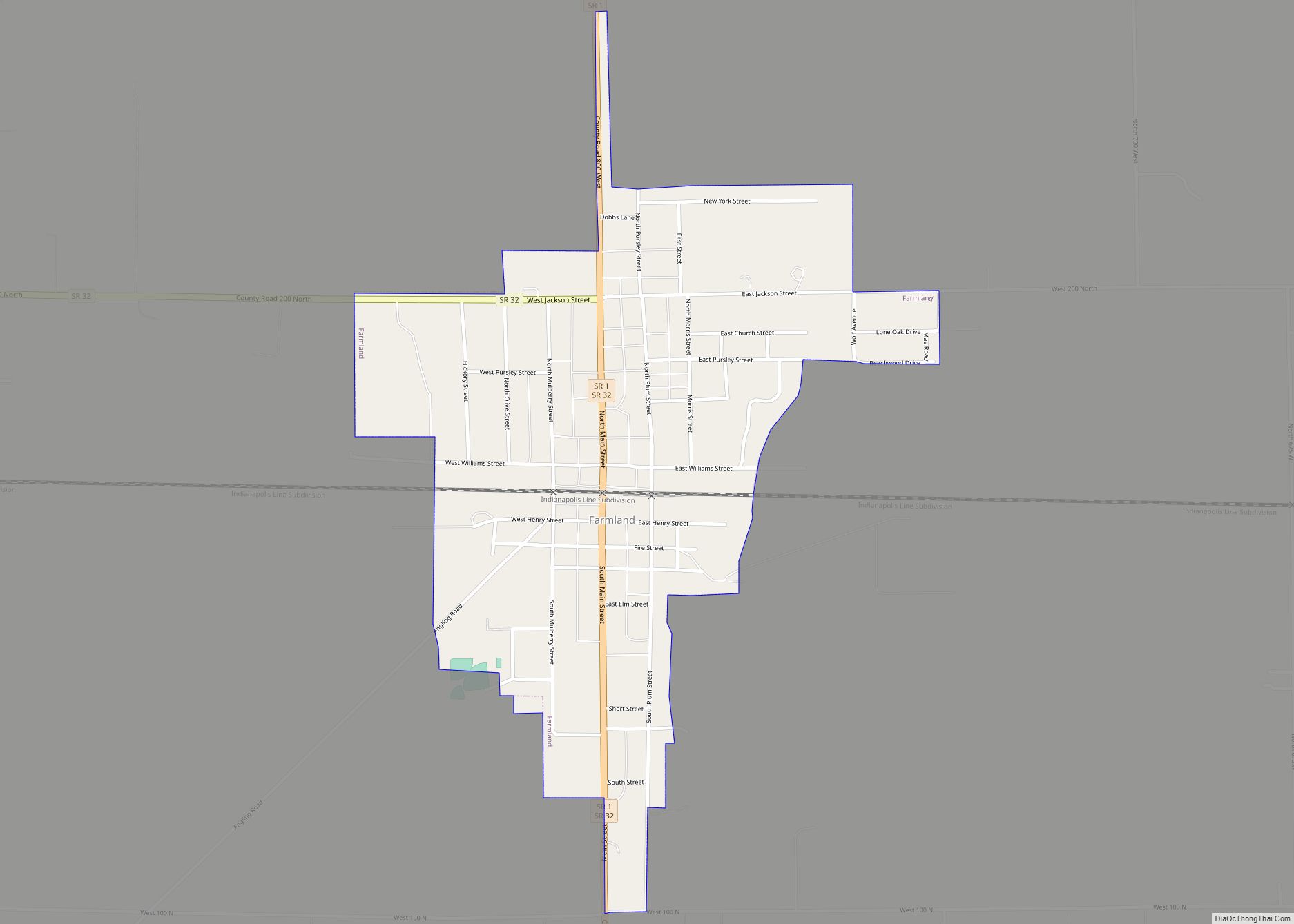 Map of Farmland town