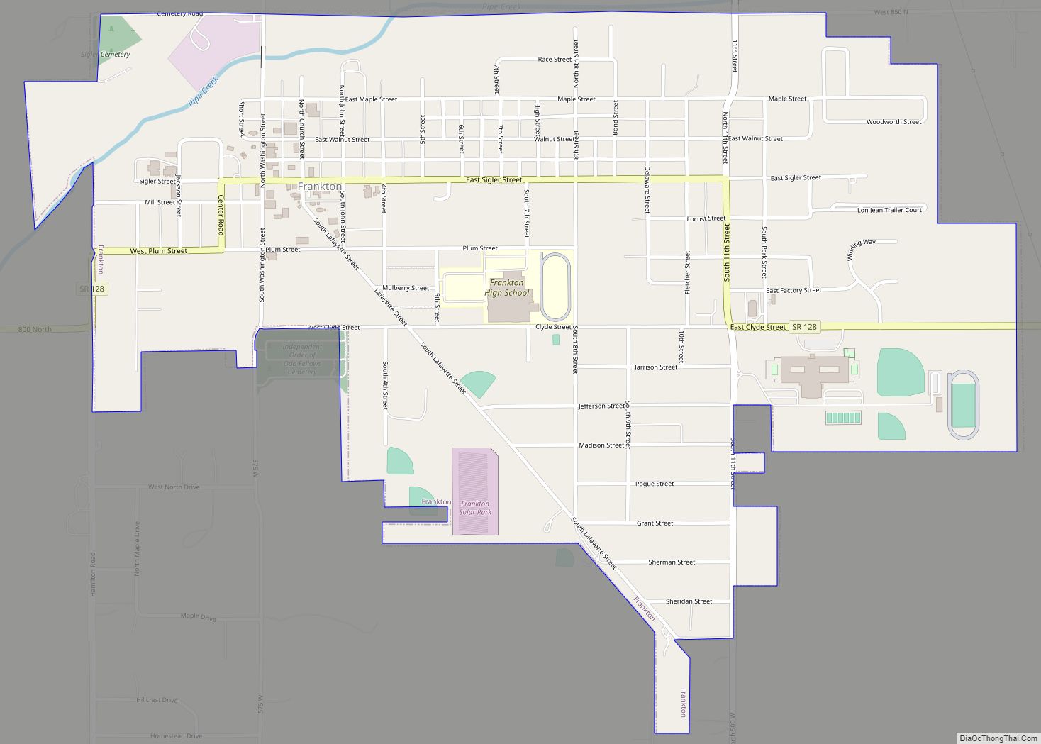 Map of Frankton town