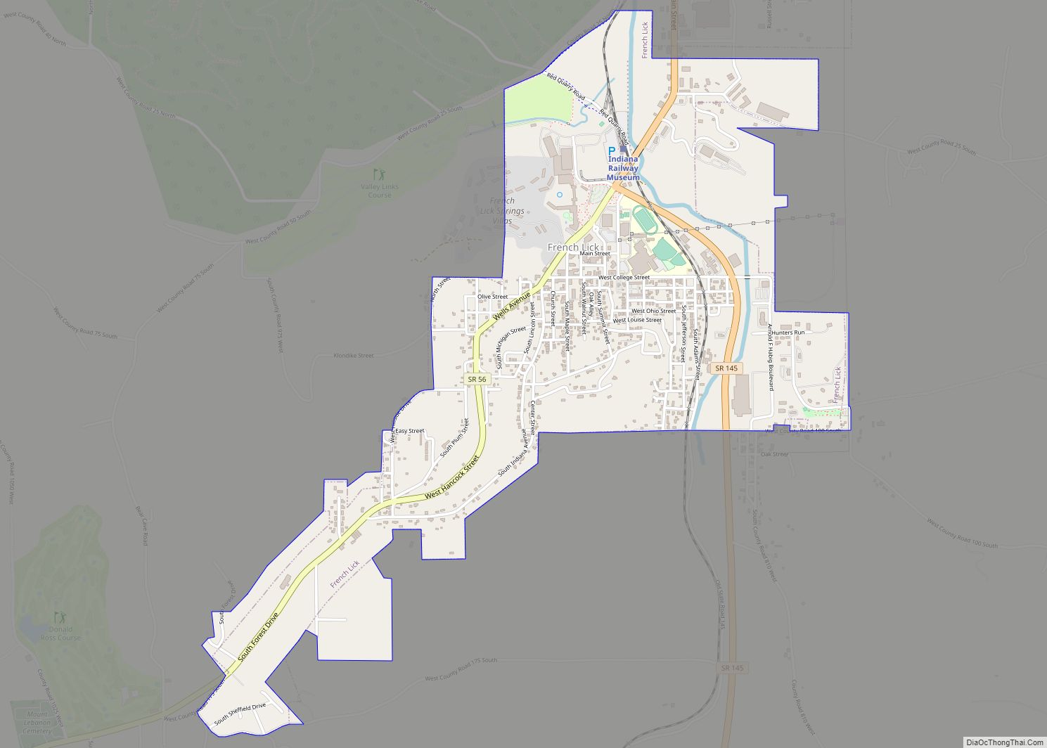 Map of French Lick town - Thong Thai Real