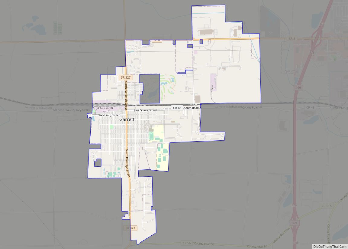 Map of Garrett city, Indiana