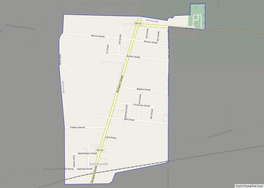 Map of Gentryville town