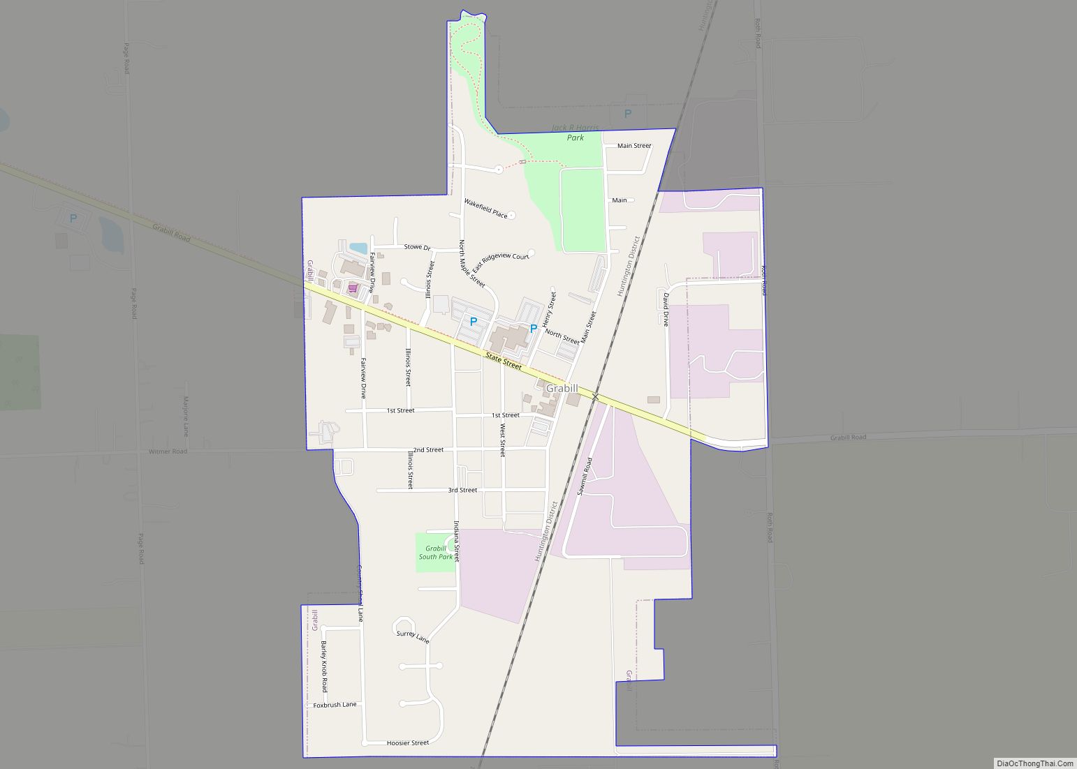 Map of Grabill town