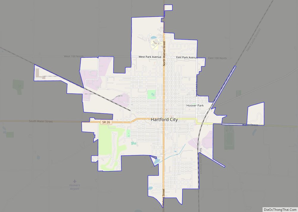 Map of Hartford City, Indiana