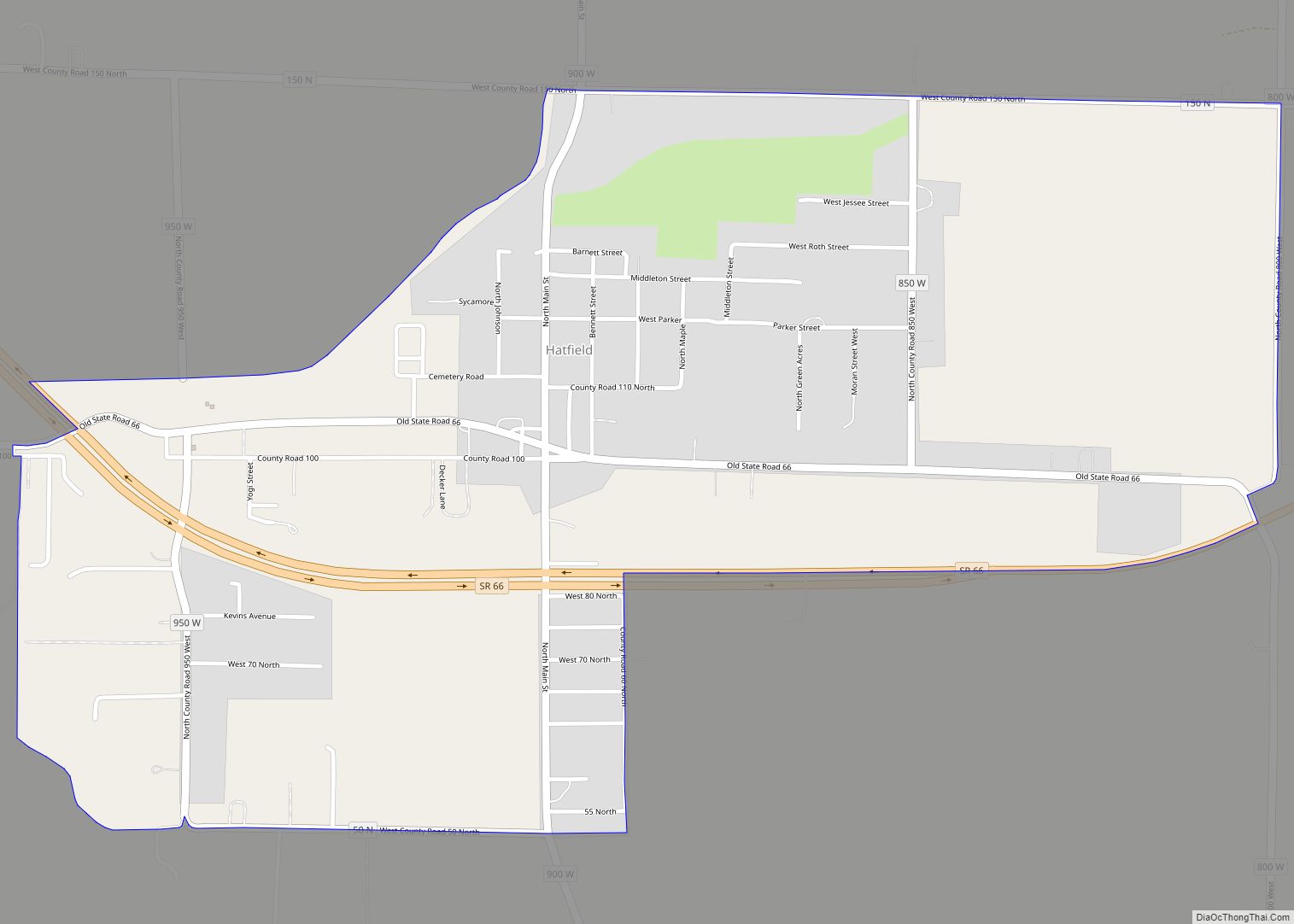 Map of Hatfield CDP, Indiana