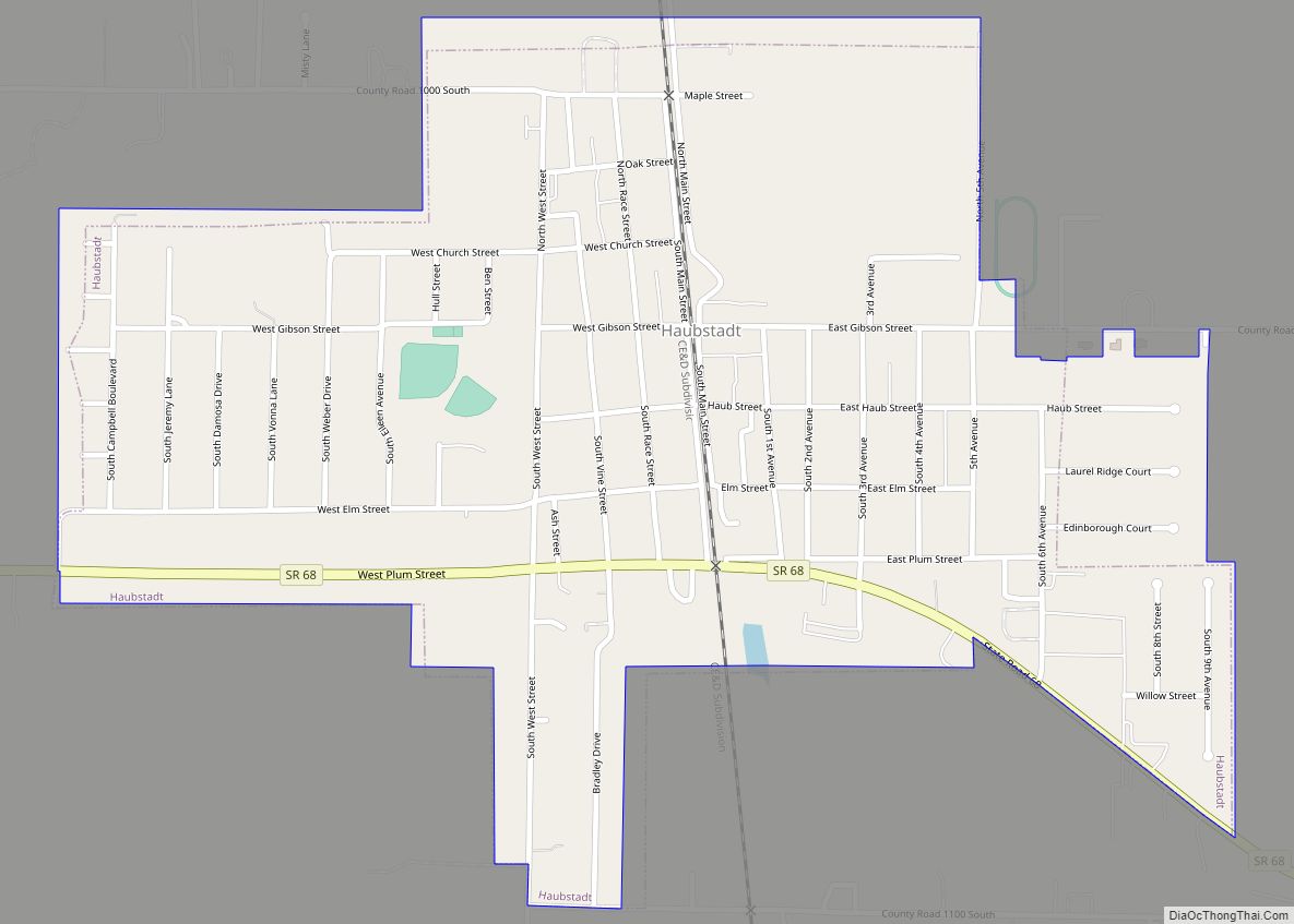 Map of Haubstadt town