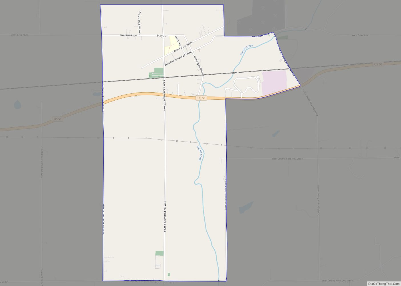 Map of Hayden CDP, Indiana