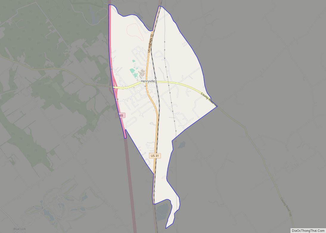 Map of Henryville CDP