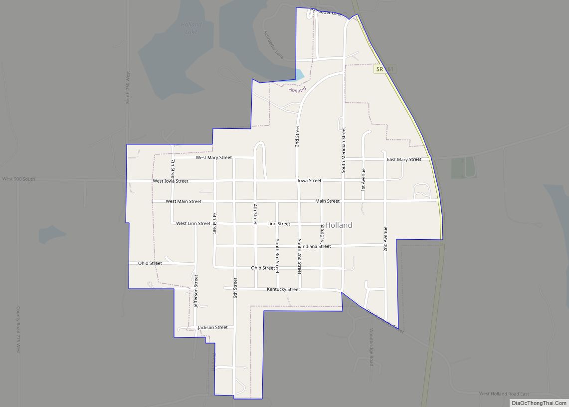 Map of Holland town, Indiana