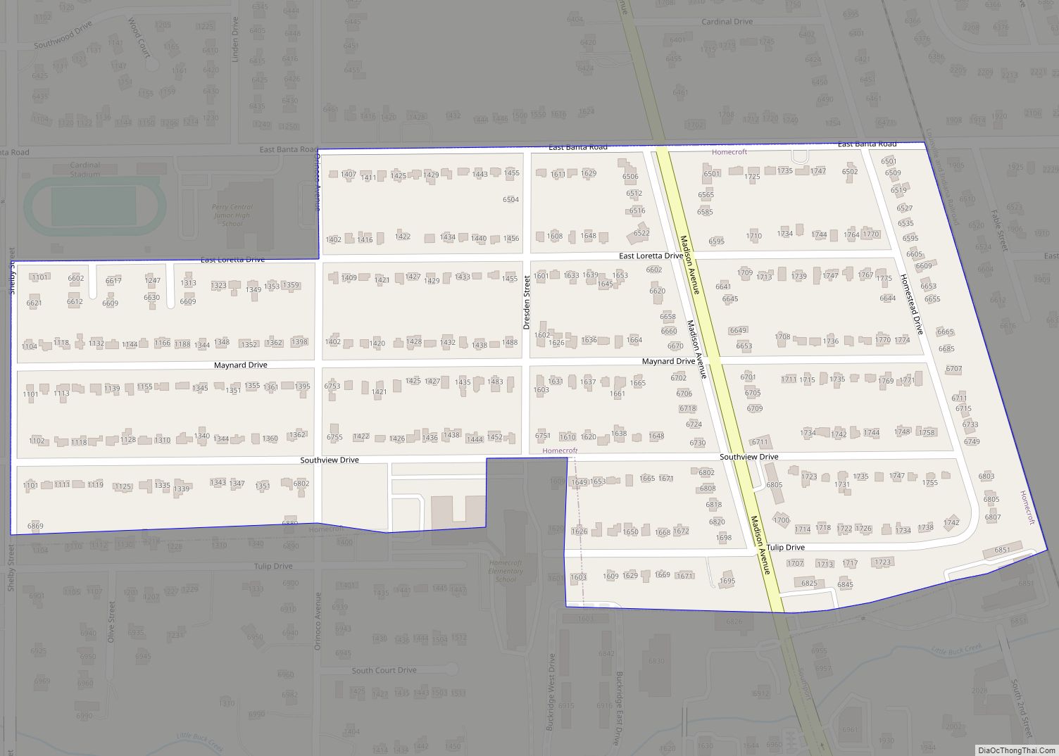 Map of Homecroft town