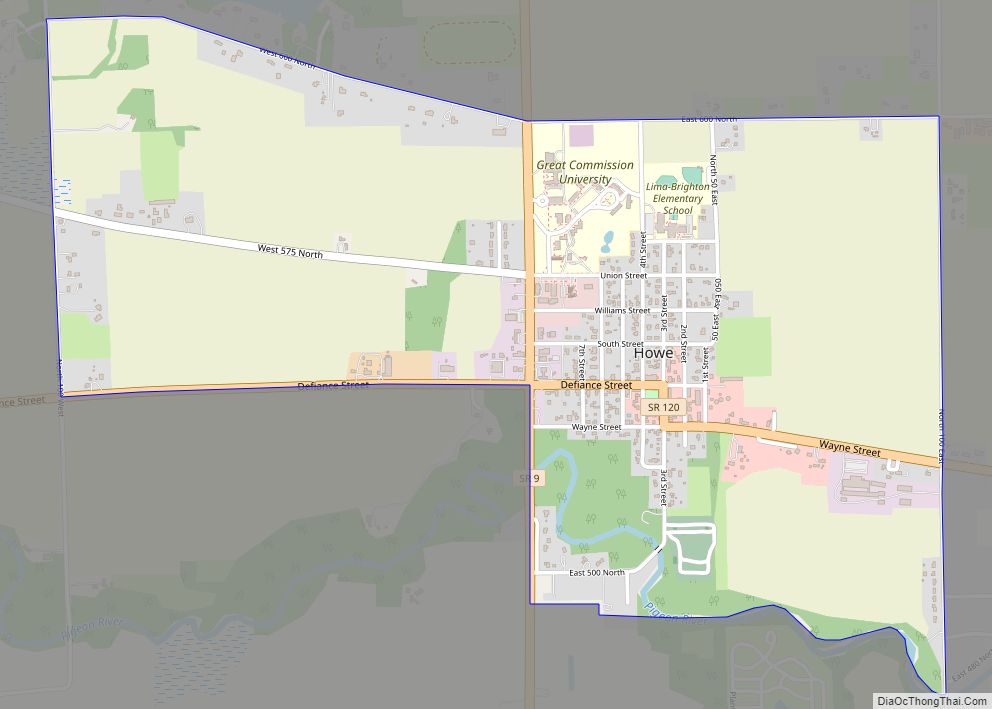 Map of Howe CDP, Indiana