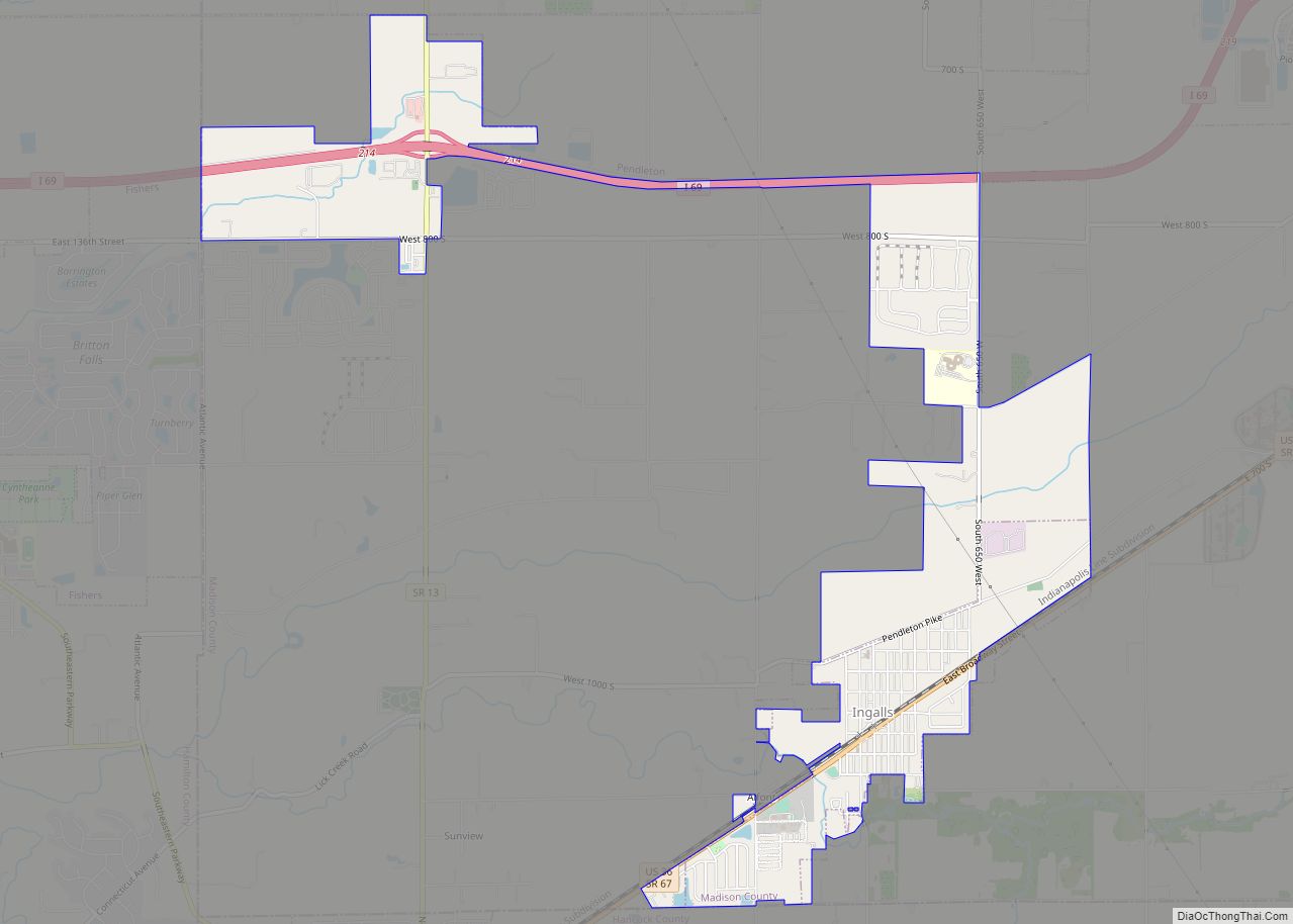 Map of Ingalls town, Indiana