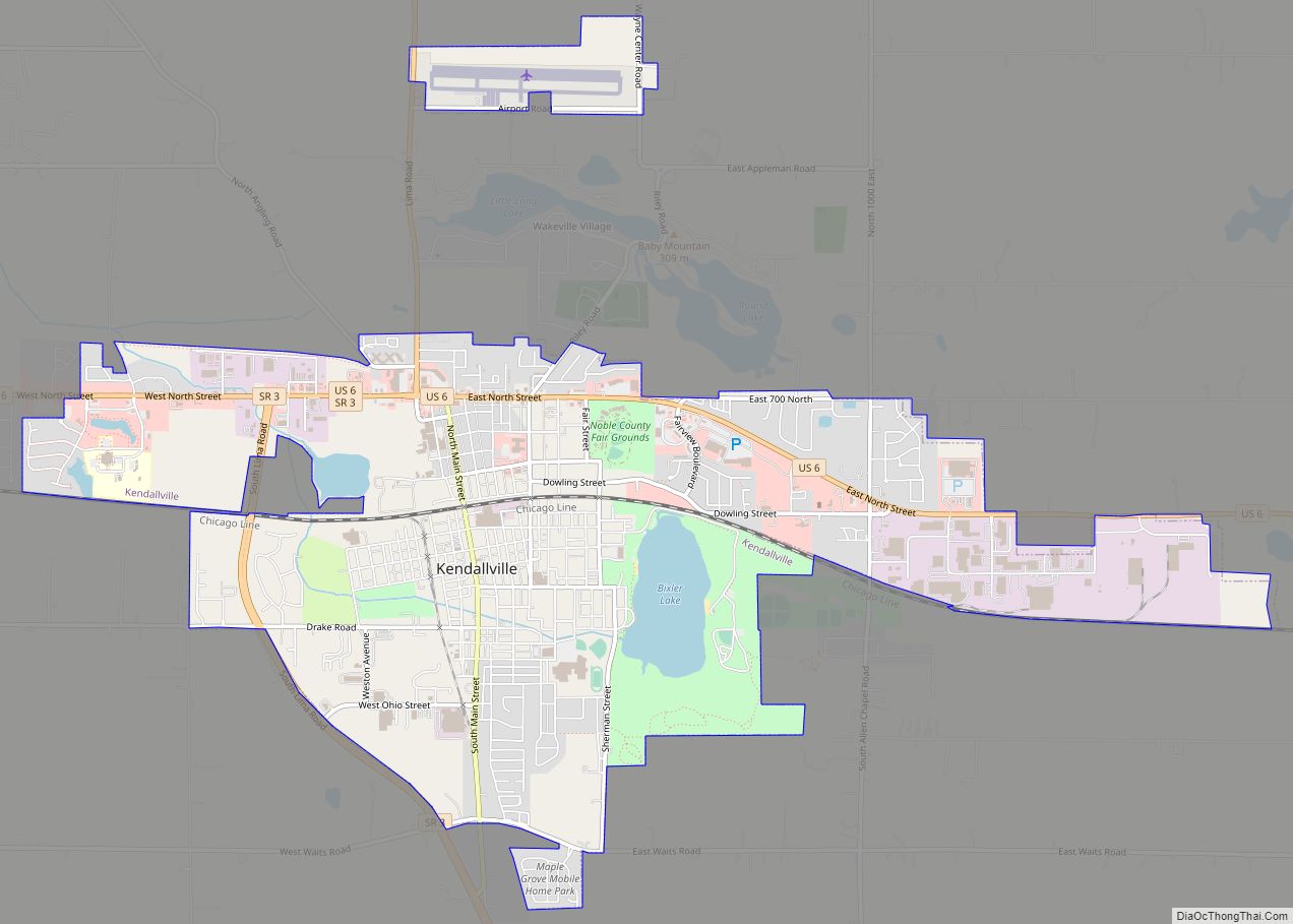 Map of Kendallville city