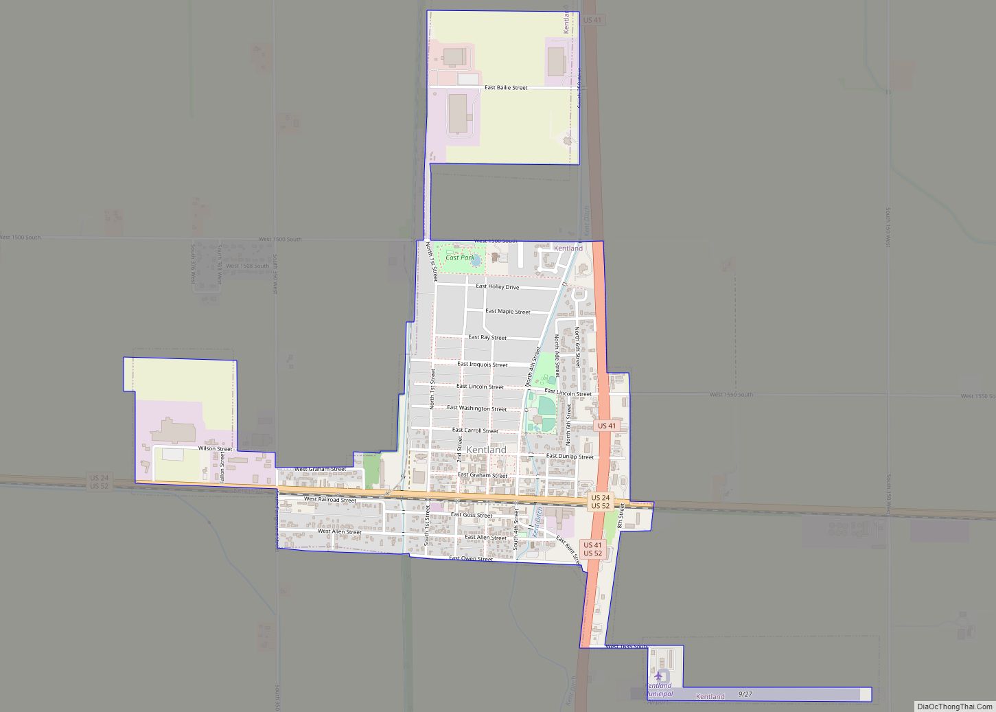 Map of Kentland town