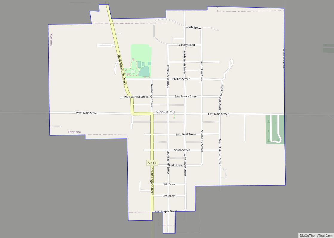 Map of Kewanna town