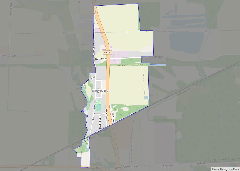 Map of Kingsbury town, Indiana