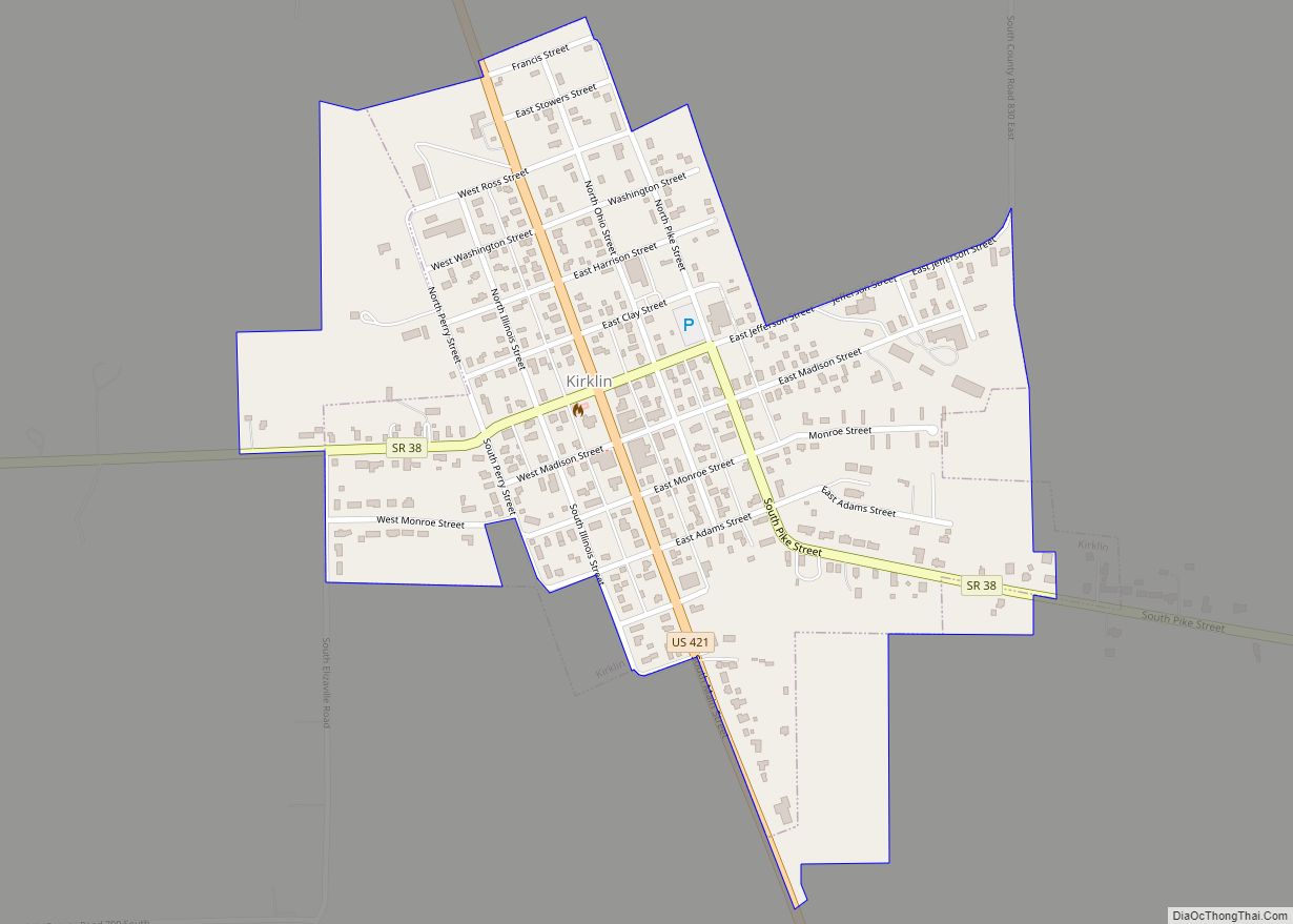 Map of Kirklin town