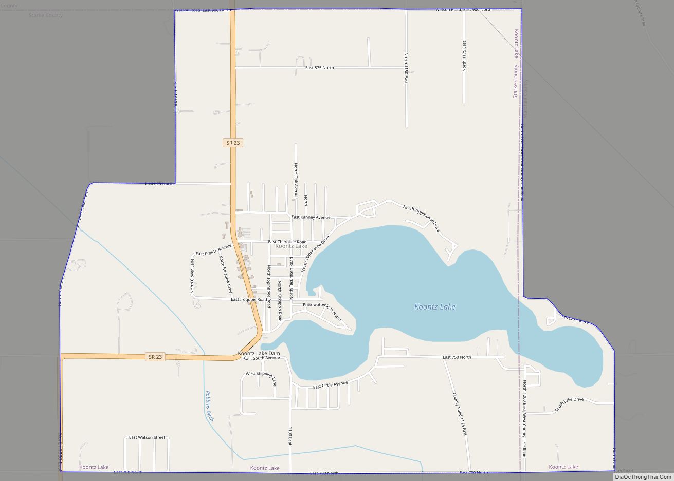 Map of Koontz Lake CDP