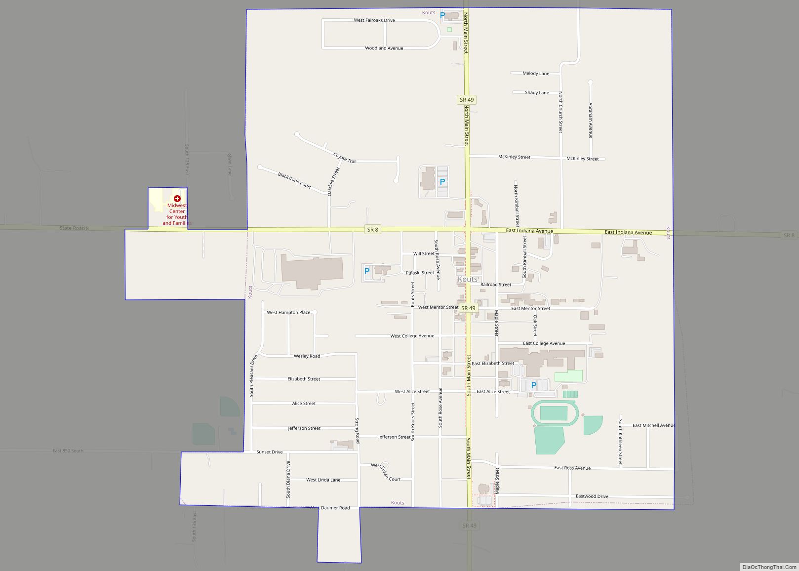 Map of Kouts town