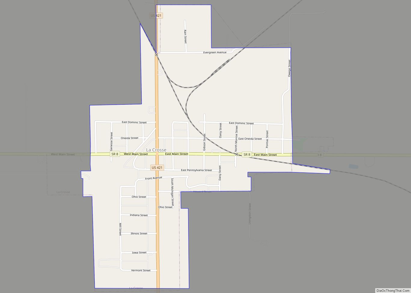 Map of La Crosse town, Indiana