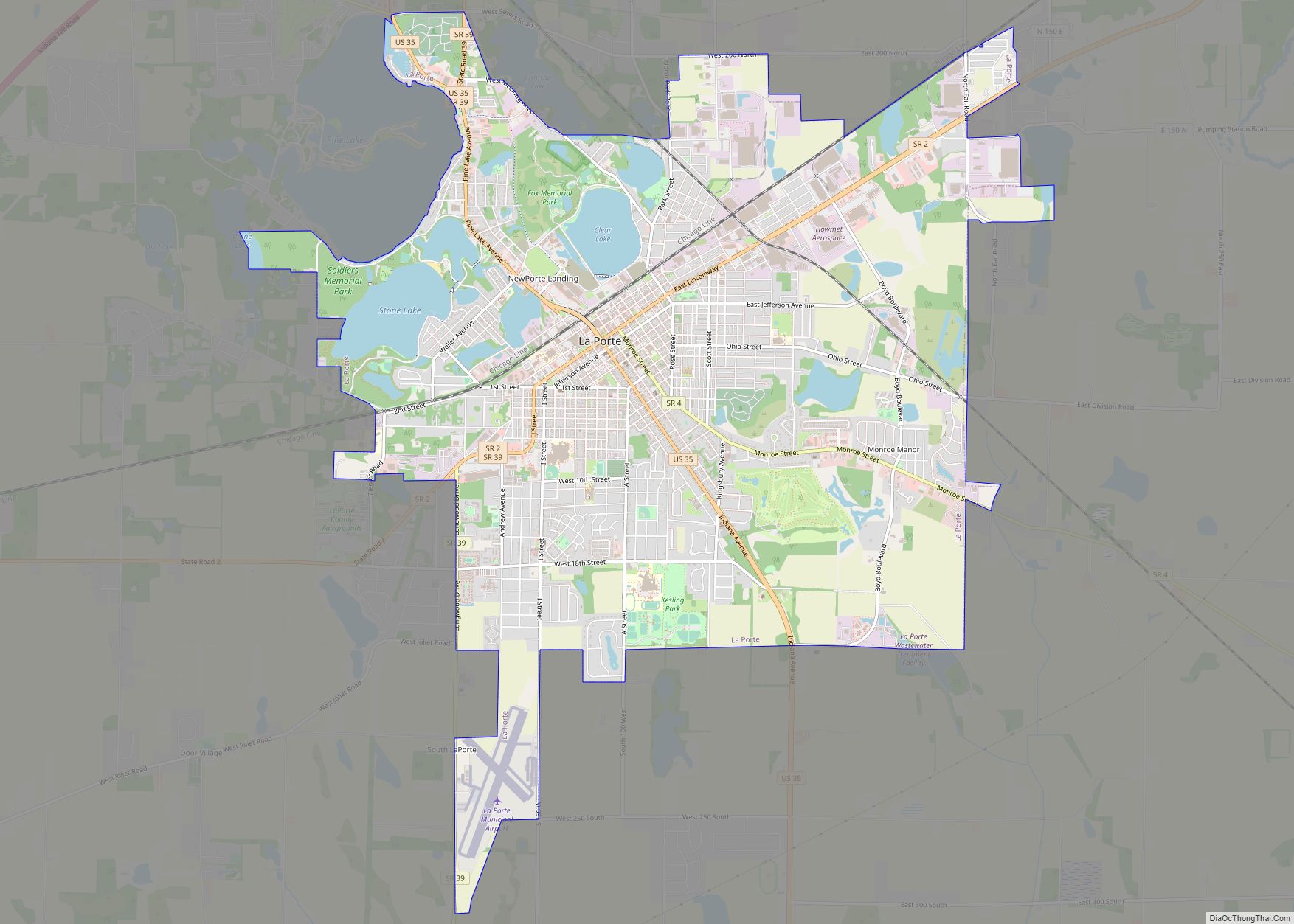 Map of La Porte city, Indiana