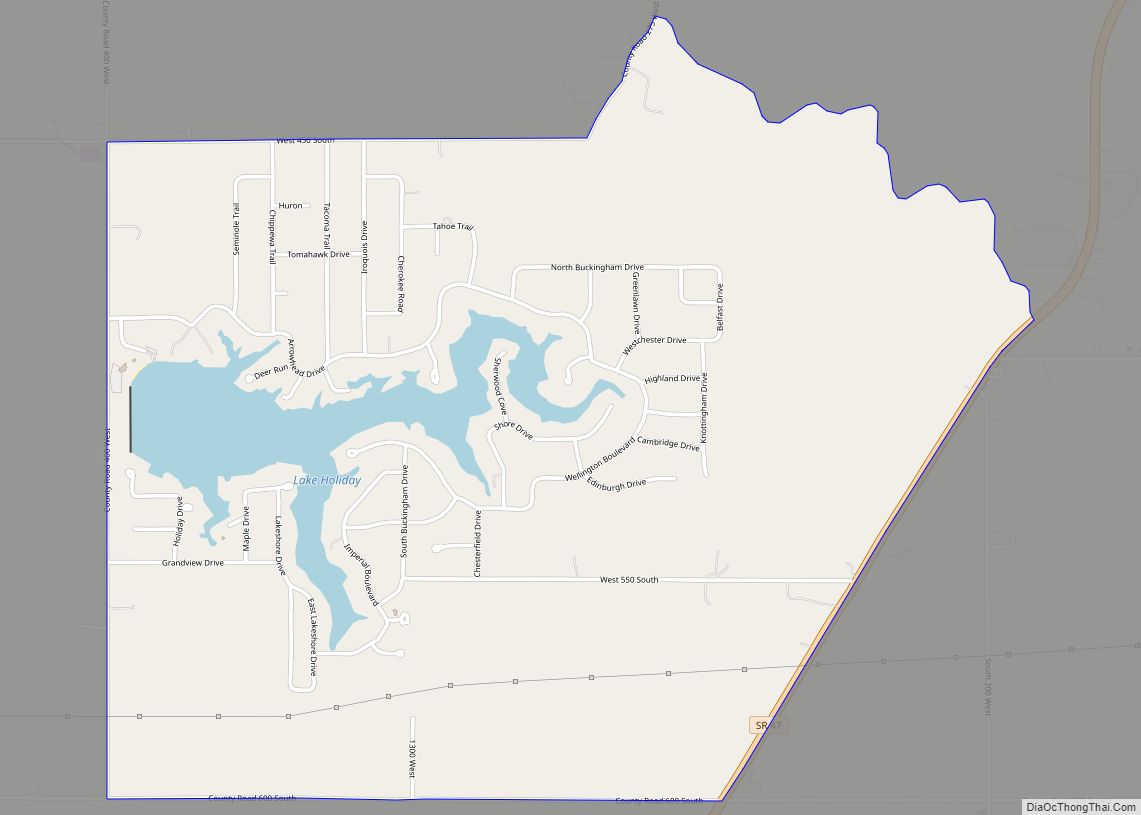 Map of Lake Holiday CDP, Indiana