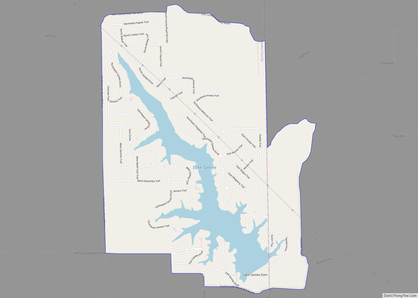 Map of Lake Santee CDP