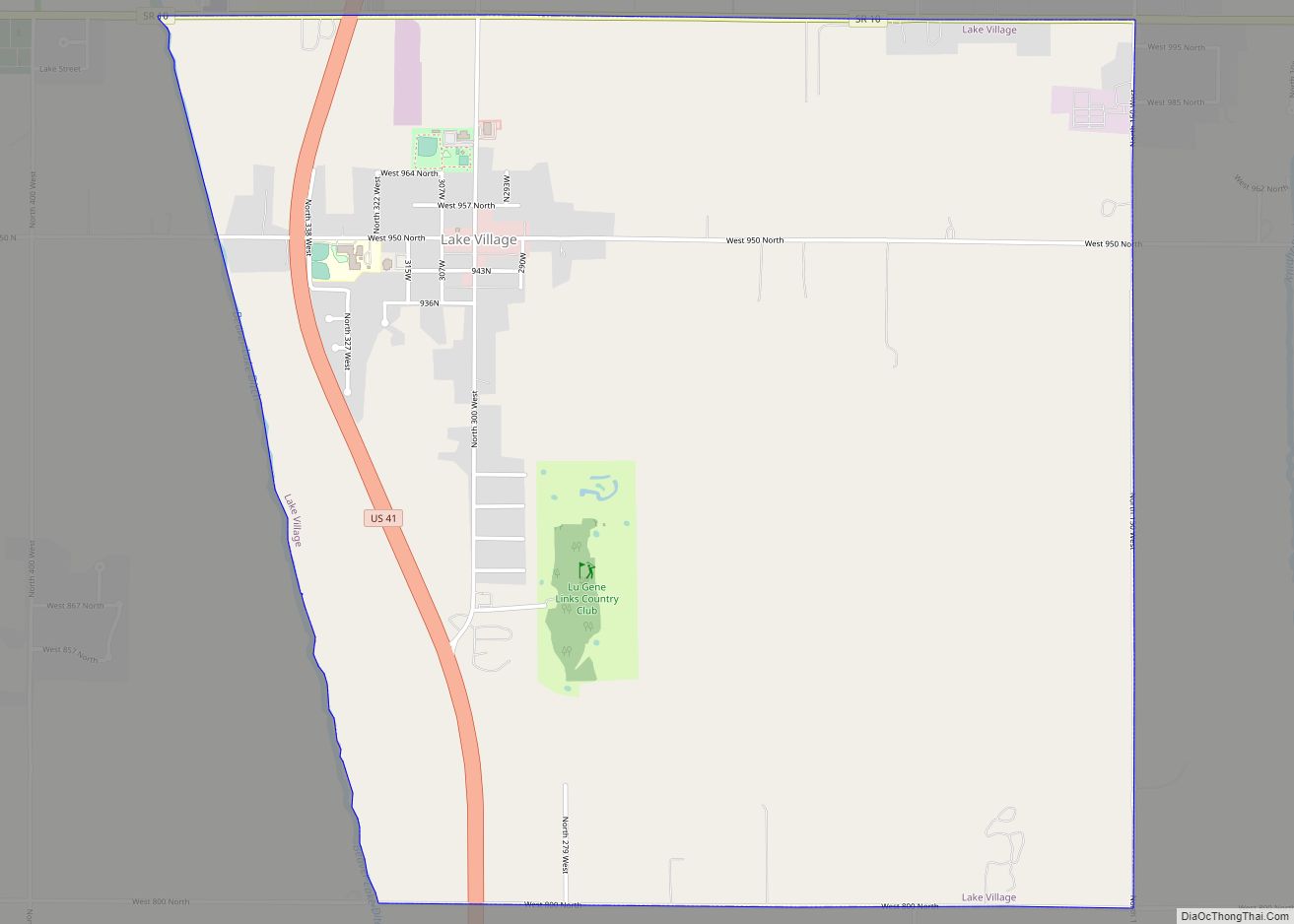 Map of Lake Village CDP, Indiana