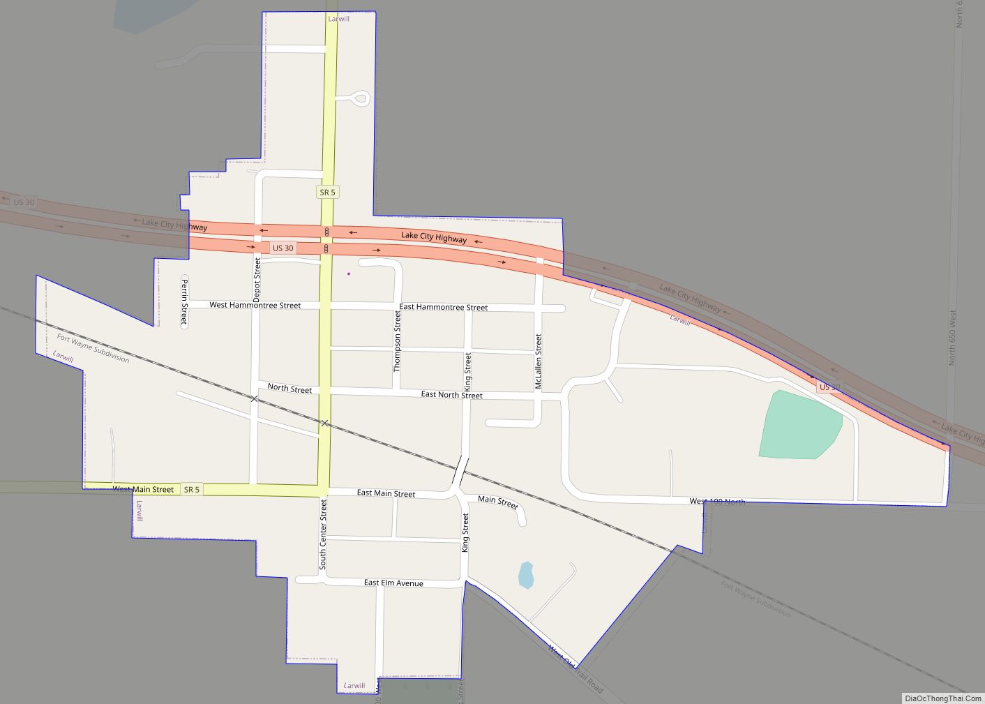 Map of Larwill town